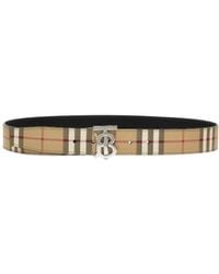 Burberry - Checked Tb Buckle Belt - Lyst