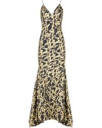 Nina Ricci - Marbled-Motif Silk Maxi Dress - Lyst