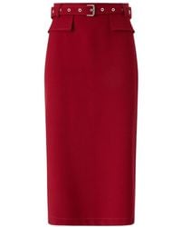 Pinko - Belted Slit-Detail Midi Skirt - Lyst