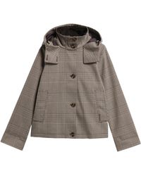 Barbour - Check Hooded Short Jacket - Lyst