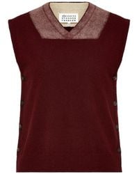 Maison Margiela - Two-Tone Virgin Wool Vest - Lyst