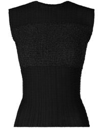 Issey Miyake - Plissé-Effect Sleeveless Top - Lyst