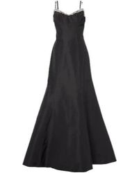 Monique Lhuillier - Tumpet Embellished Silk Gown - Lyst