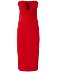 Pinko - Evening Contoured Neckline Midi Dress - Lyst