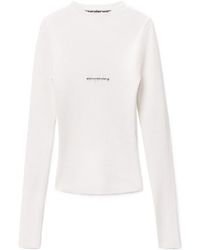 Alexander Wang - Logo Ribbed Long-Sleeved T-Shirt - Lyst