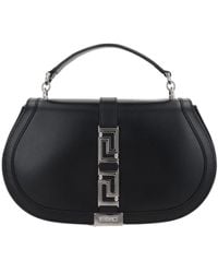 Versace - Logo Plaque Shoulder Bag - Lyst
