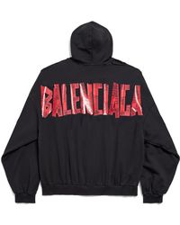 Balenciaga Key Crest Molleton Archetype Zip-Up Hoodie in
