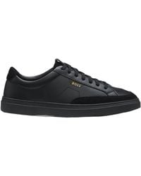 BOSS - Leather Low-Top Sneakers - Lyst