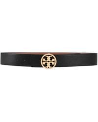 Tory Burch - Simple Solid-Color Grain Belt - Lyst