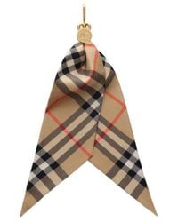 Burberry - Small Checked Scarf Keychain - Lyst
