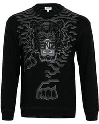 KENZO - Logo-Embroidered Detail Pullover Sweatshirt - Lyst