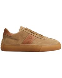 Tod's - Logo Embossed Panelled Sneakers - Lyst