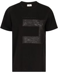 Elisabetta Franchi - Macro Logo Voile Jersey T-Shirt - Lyst