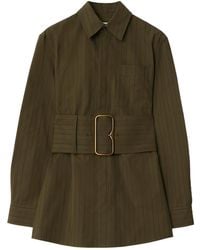 Burberry - Regular Fit Striped Belted Waist Shirt - Lyst
