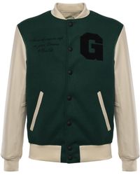 Giuliano Galiano - Varsity Leather-Sleeve Coat - Lyst