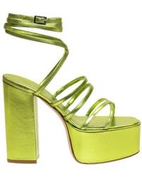 Paris Texas - Melena Metallic Ankle Strapped Platform Sandals - Lyst