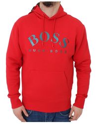 BOSS - Logo Hooded Sweater - Lyst