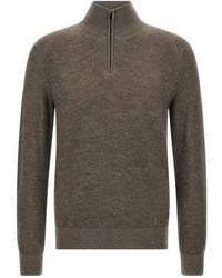 Brioni - Vanisé Half-Zip Knitted Sweater - Lyst