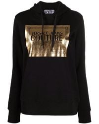 Versace Jeans Couture - Logo-Print Long-Sleeve Hoodie - Lyst