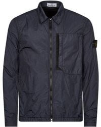 Stone Island - Compass Patch Collared Zip-Up Jacket - Lyst