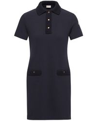 Moncler - Cotton Piquet Polo Mini Dress - Lyst