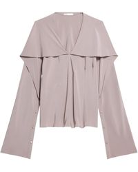 Helmut Lang - Scarf V-Neck Blouse - Lyst