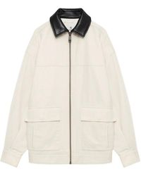 Anine Bing - Contrast Collar Zipped Jacket - Lyst
