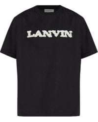 Lanvin - Logo Patch Crewneck T-Shirt - Lyst
