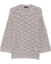 Fabiana Filippi - Open-Knit Pointelle-Trim Sweater - Lyst