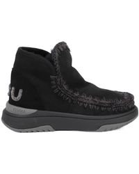 Mou - Eskimo Logo-Glitter Whipstitch-Trim Boots - Lyst
