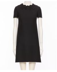 Valentino - Embroidered Crewneck Mini Dress - Lyst