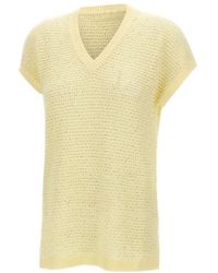 Fabiana Filippi - Sequined V-Neck Knitted Top - Lyst