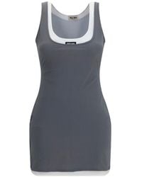 Miu Miu - Short Stretch Jersey Dress - Lyst
