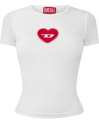 DIESEL - Fitted Cropped T-Shirt - Lyst