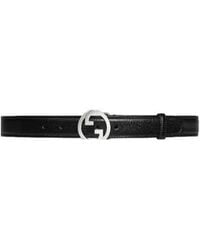 Gucci - Monogram Plaque Leather Belt - Lyst