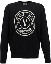 Versace Jeans Couture - Couture V-Emblem Crewneck Jumper - Lyst