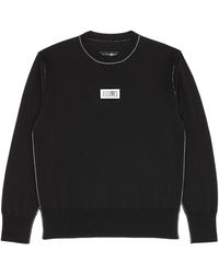 MM6 by Maison Margiela - Logo Patch Crewneck Jumper - Lyst
