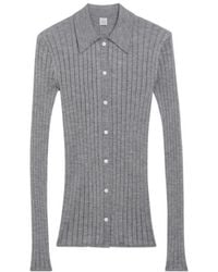 TOTEME - Totême Ribbed-Knit Long Sleeved Cardigan - Lyst
