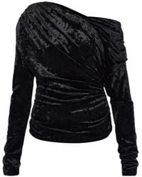 Ganni - Long-Sleeve One-Shoulder Top - Lyst