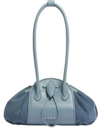 Marni - Leather And Suede Tulipea Shoulder Bag - Lyst