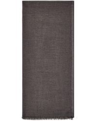 Giorgio Armani - Herringbone-Pattern Fringed Scarf - Lyst