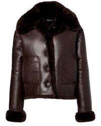 David Koma - Reversible Shearling And Leather Jacket - Lyst