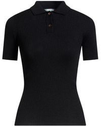 Brunello Cucinelli - Metallic Lightweight Knit Short-Sleeve Polo Shirt - Lyst