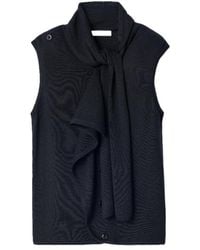 Lemaire - Scarf Detailed Sleeveless Cardigan - Lyst