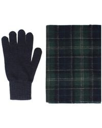 Barbour - Plaid Scarf And Glove Set - Lyst