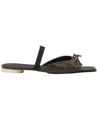 MM6 by Maison Margiela - Bow-Detailed Square Toe Sandals - Lyst