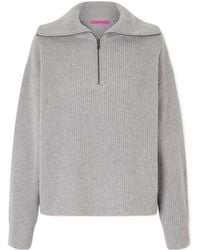The Elder Statesman - Runyon Ribbed Cashmere Turtleneck Half-Zip Sweater - Lyst