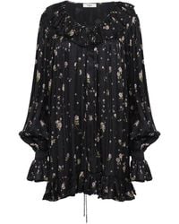 Chloé - Chloé Gathered Long-Sleeved Mini Dress - Lyst