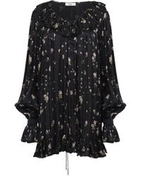 Chloé - Chloé Gathered Long-Sleeved Mini Dress - Lyst