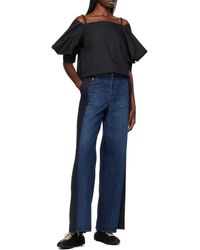 Sacai - Wide Leg Denim Jeans - Lyst